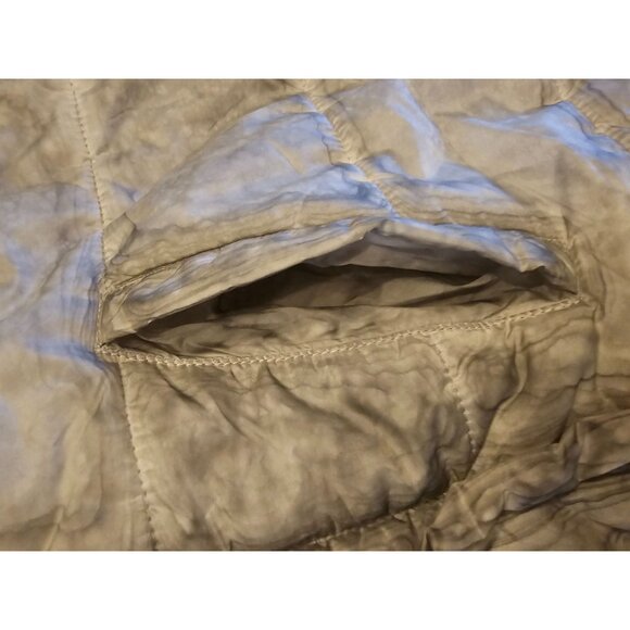 Razzoli Lightweight Parka Jacket Green Gray Artsy Funky Oversized Collar Zipper - Picture 7 of 13